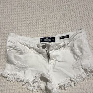 Hollister white jean shorts